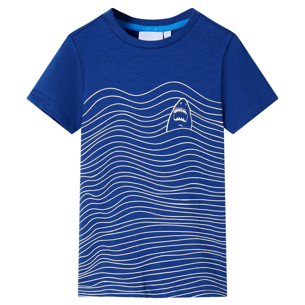 Kindershirt 128 donkerblauw is nu te koop bij PeponiXL, paradijselijk wonen!