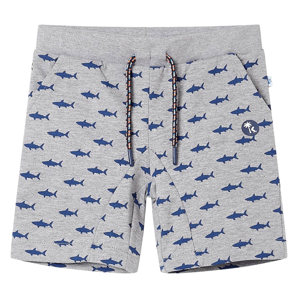 Kindershorts met trekkoord 116 gemêleerd lichtgrijs is nu te koop bij PeponiXL, paradijselijk wonen!