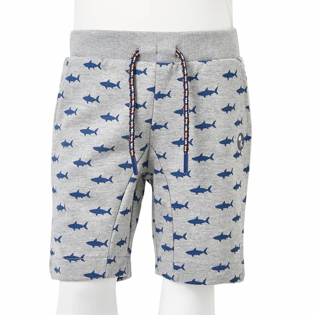 Kindershorts met trekkoord 116 gemêleerd lichtgrijs is nu te koop bij PeponiXL, paradijselijk wonen!
