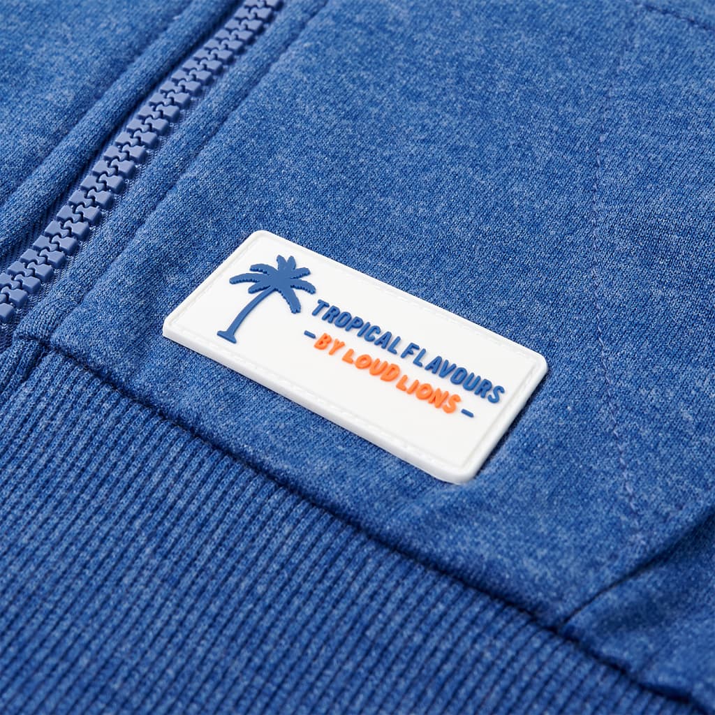 Kindervest met capuchon en rits 104 gemêleerd donkerblauw is nu te koop bij PeponiXL, paradijselijk wonen!