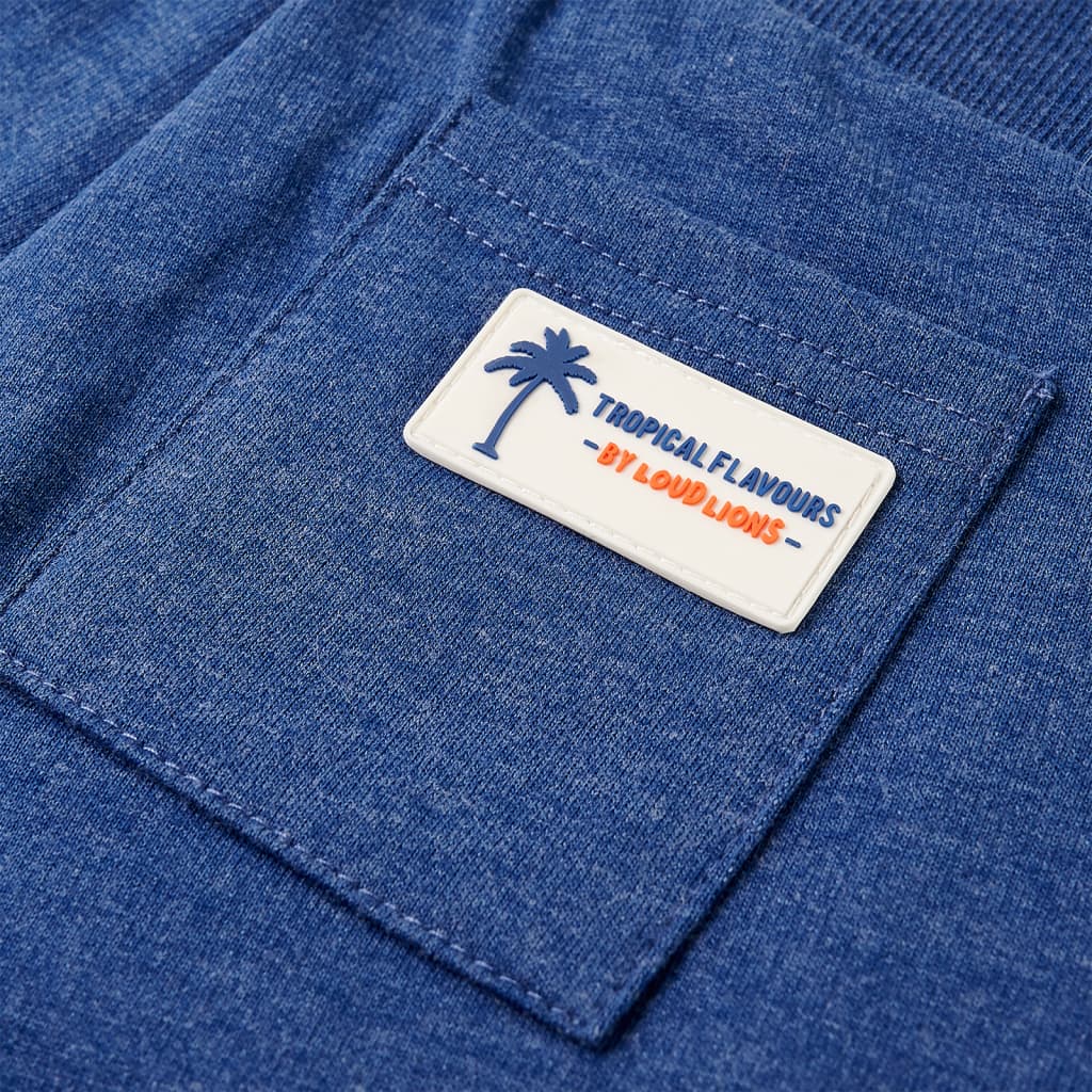 Kindershorts met trekkoord 140 gemêleerd donkerblauw is nu te koop bij PeponiXL, paradijselijk wonen!