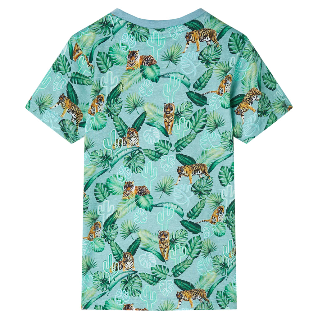 Kindershirt 128 gemêleerd lichtgroen is nu te koop bij PeponiXL, paradijselijk wonen!