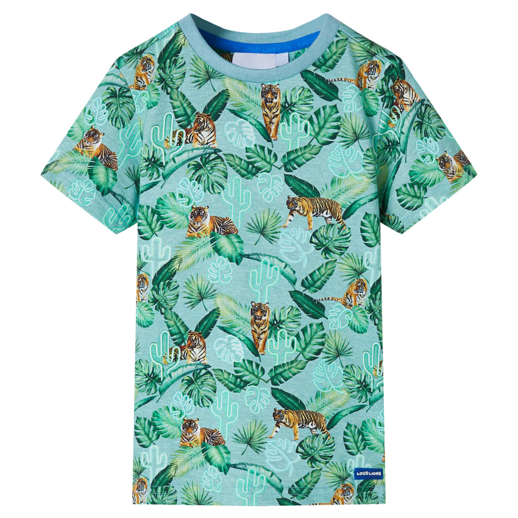 Kindershirt 140 gemêleerd lichtgroen is nu te koop bij PeponiXL, paradijselijk wonen!