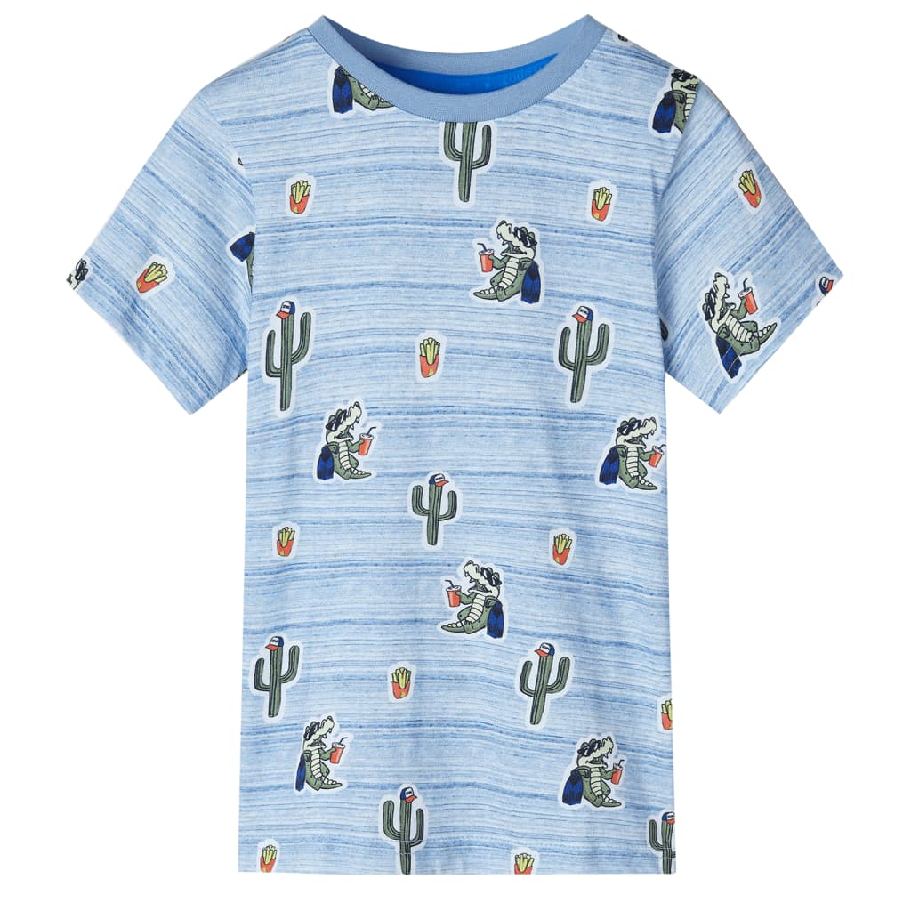 Kindershirt 128 gemengd blauw is nu te koop bij PeponiXL, paradijselijk wonen!