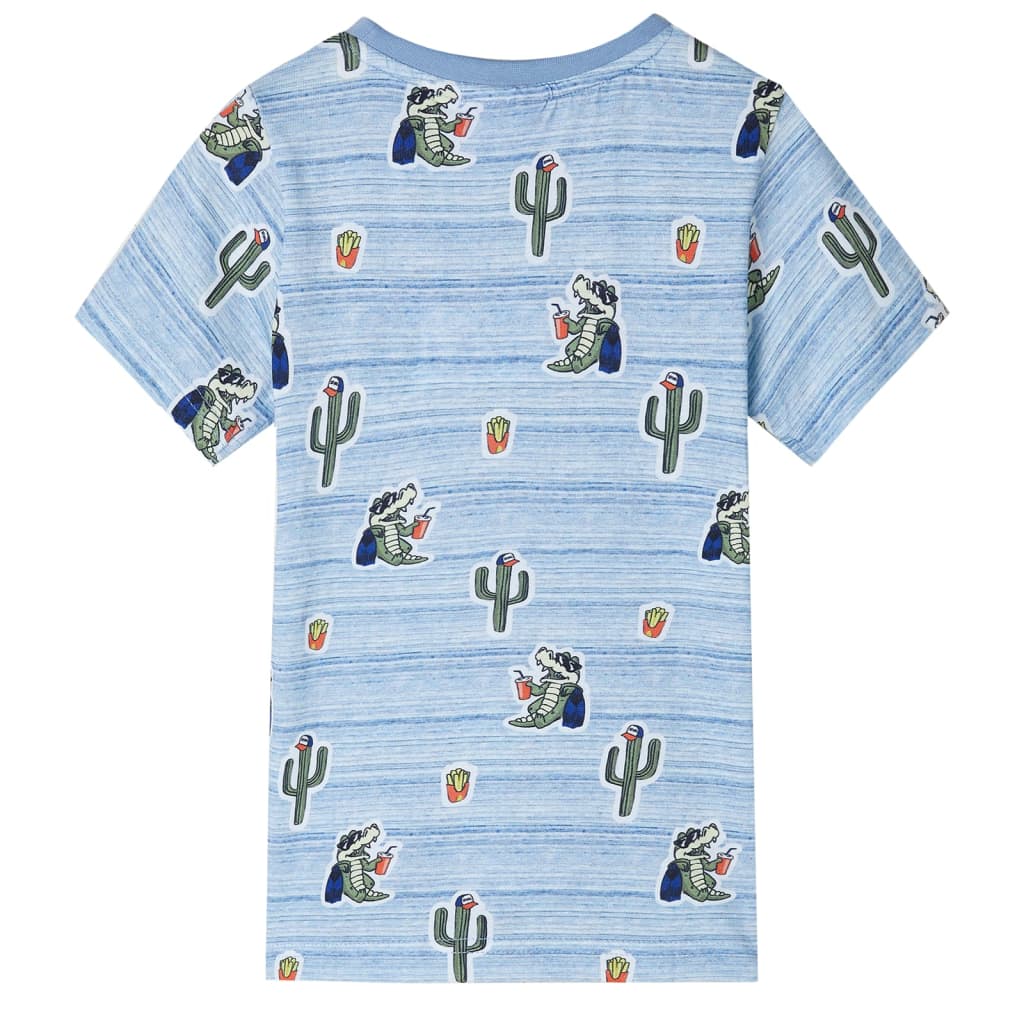 Kindershirt 128 gemengd blauw is nu te koop bij PeponiXL, paradijselijk wonen!