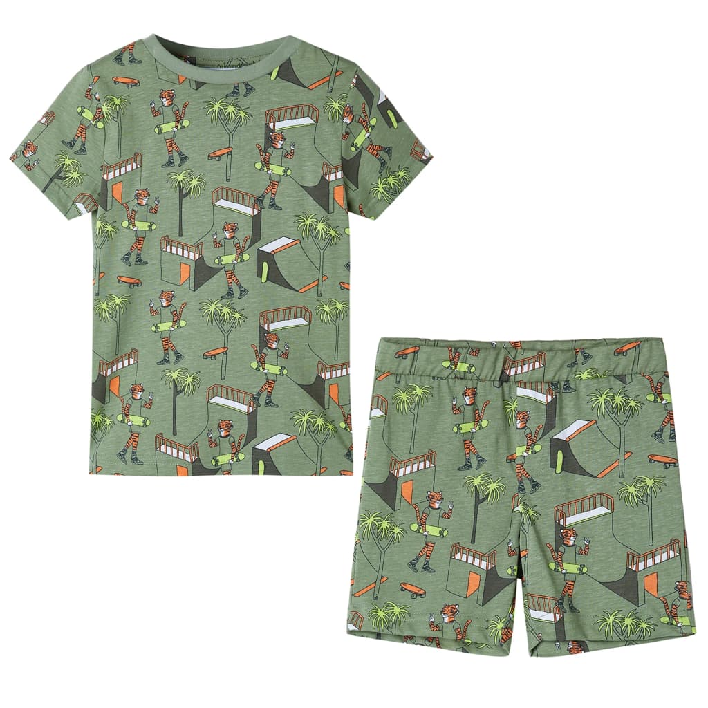Kinderpyjama met korte mouwen 104 lichtkakikleurig is nu te koop bij PeponiXL, paradijselijk wonen!