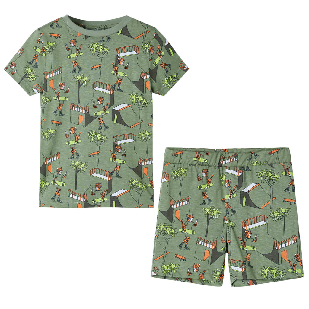 Kinderpyjama met korte mouwen 116 lichtkakikleurig is nu te koop bij PeponiXL, paradijselijk wonen!