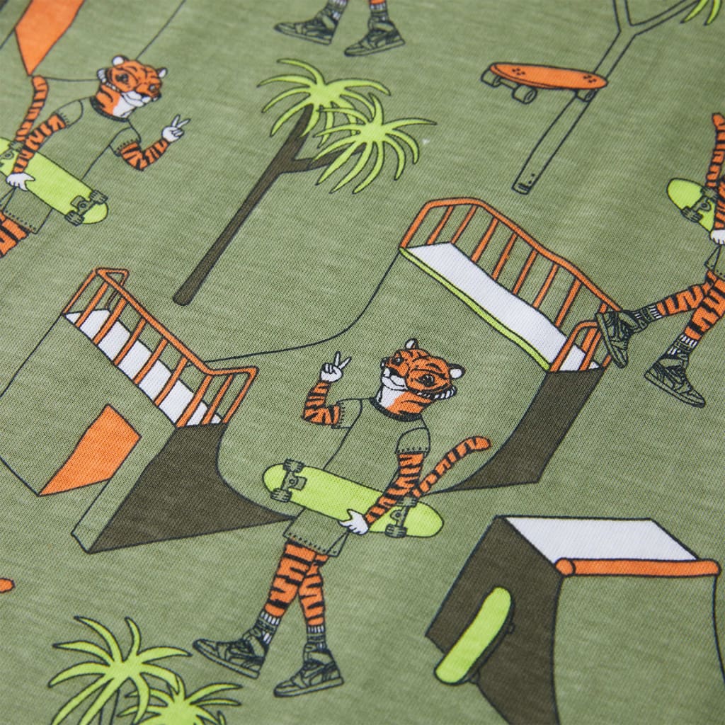 Kinderpyjama met korte mouwen 128 lichtkakikleurig is nu te koop bij PeponiXL, paradijselijk wonen!