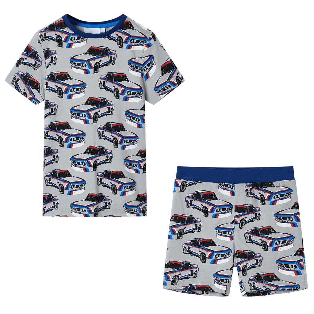 Kinderpyjama met korte mouwen 128 grijs is nu te koop bij PeponiXL, paradijselijk wonen!