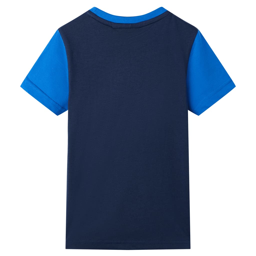 Kindershirt 116 blauw en marineblauw is nu te koop bij PeponiXL, paradijselijk wonen!