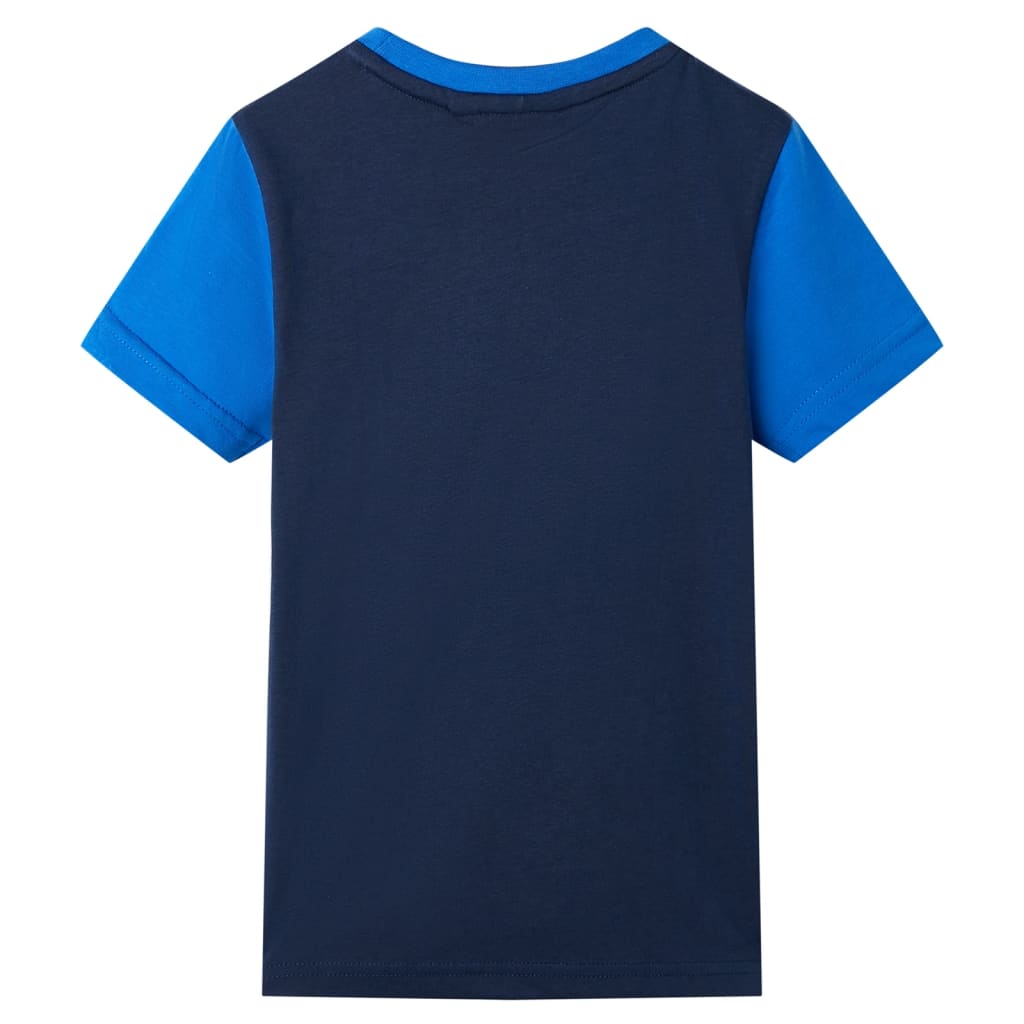 Kindershirt 128 blauw en marineblauw is nu te koop bij PeponiXL, paradijselijk wonen!