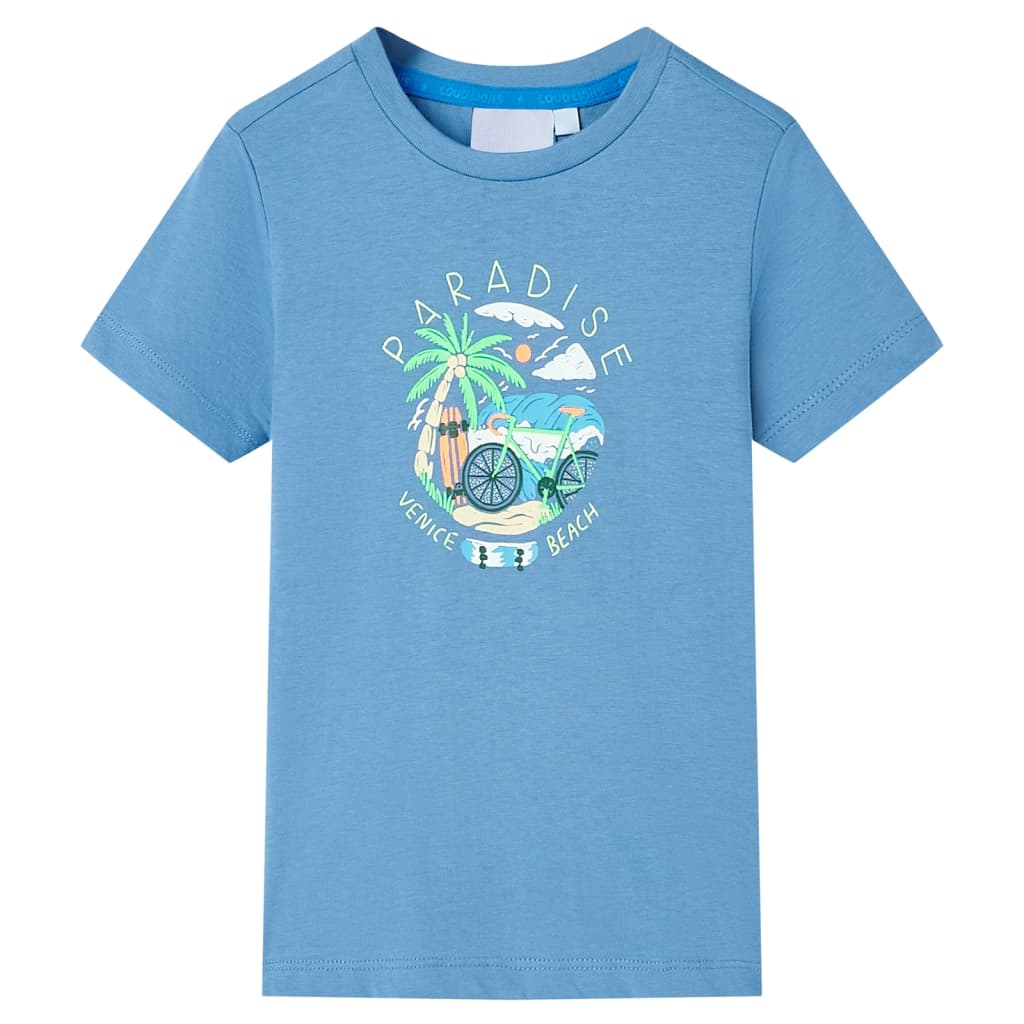 Kindershirt 116 middenblauw is nu te koop bij PeponiXL, paradijselijk wonen!
