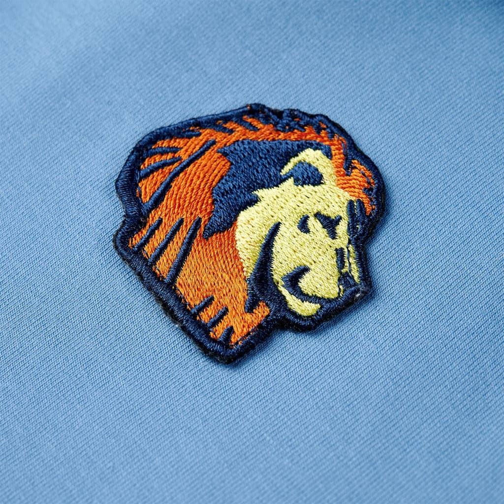 Kindertrui met capuchon 104 blauw en zachtgeel is nu te koop bij PeponiXL, paradijselijk wonen!