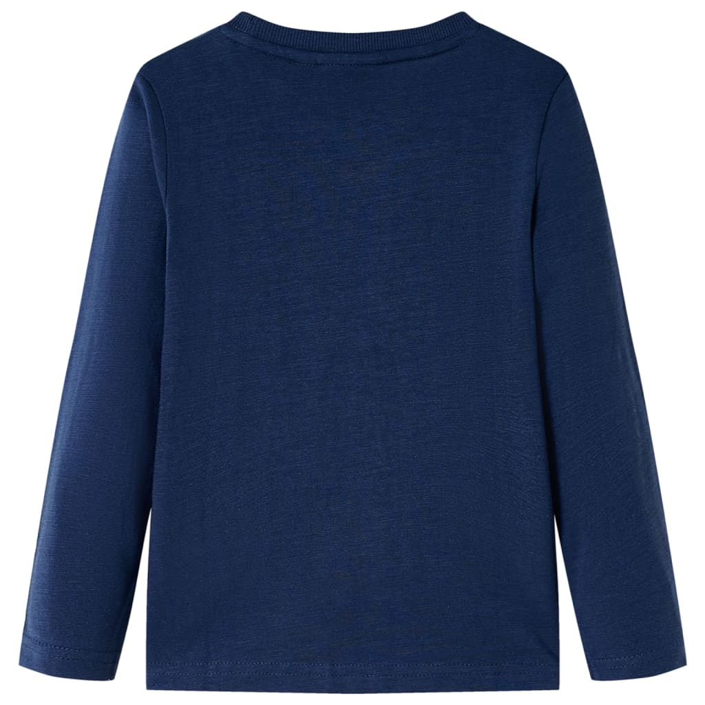 Kindershirt met lange mouwen 116 gemêleerd marineblauw is nu te koop bij PeponiXL, paradijselijk wonen!