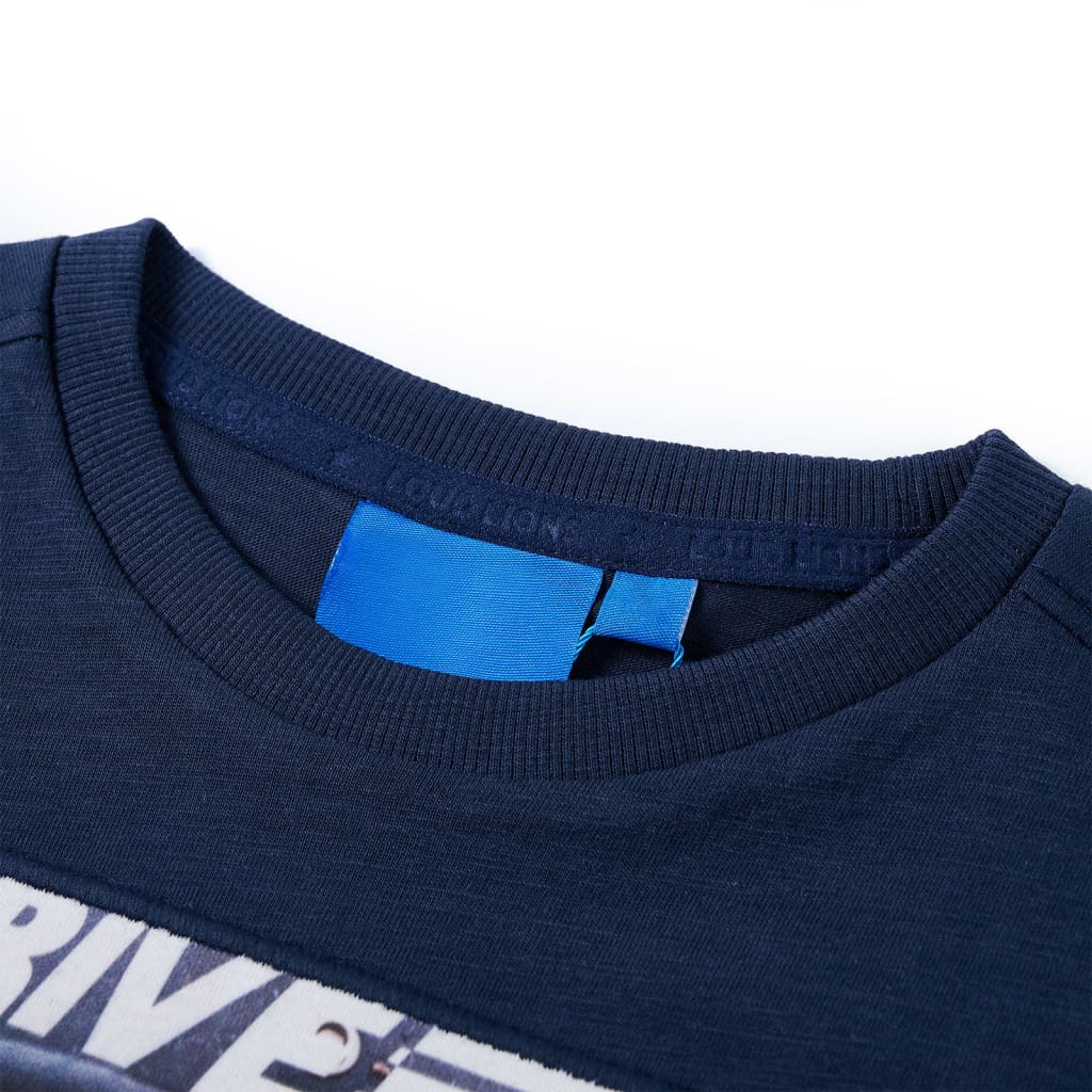 Kindershirt met lange mouwen 116 gemêleerd marineblauw is nu te koop bij PeponiXL, paradijselijk wonen!