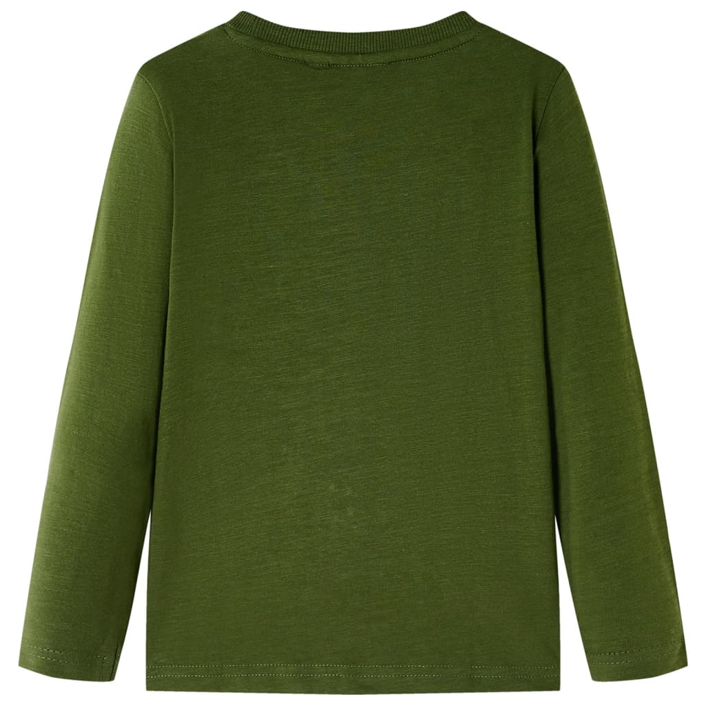 Kindershirt met lange mouwen 116 donkerkakikleurig is nu te koop bij PeponiXL, paradijselijk wonen!