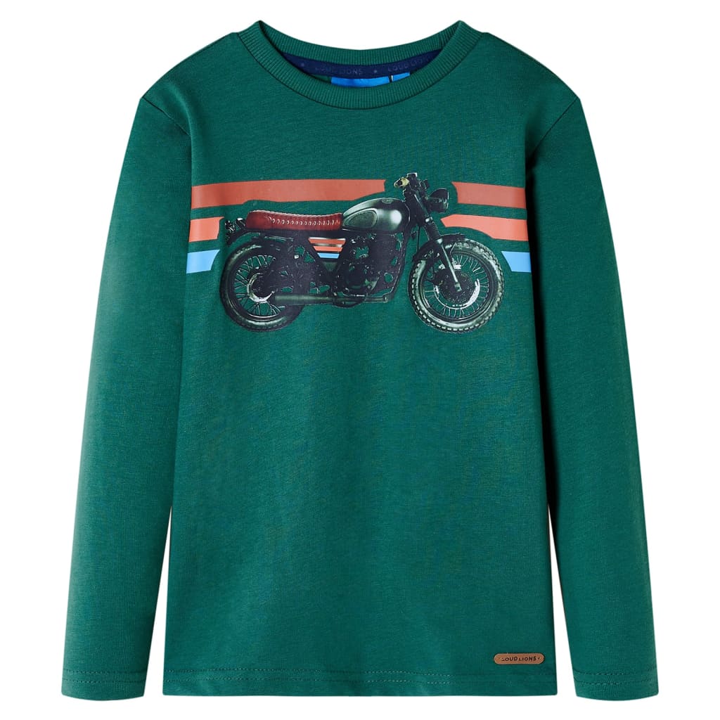 Kindershirt met lange mouwen 128 groen is nu te koop bij PeponiXL, paradijselijk wonen!