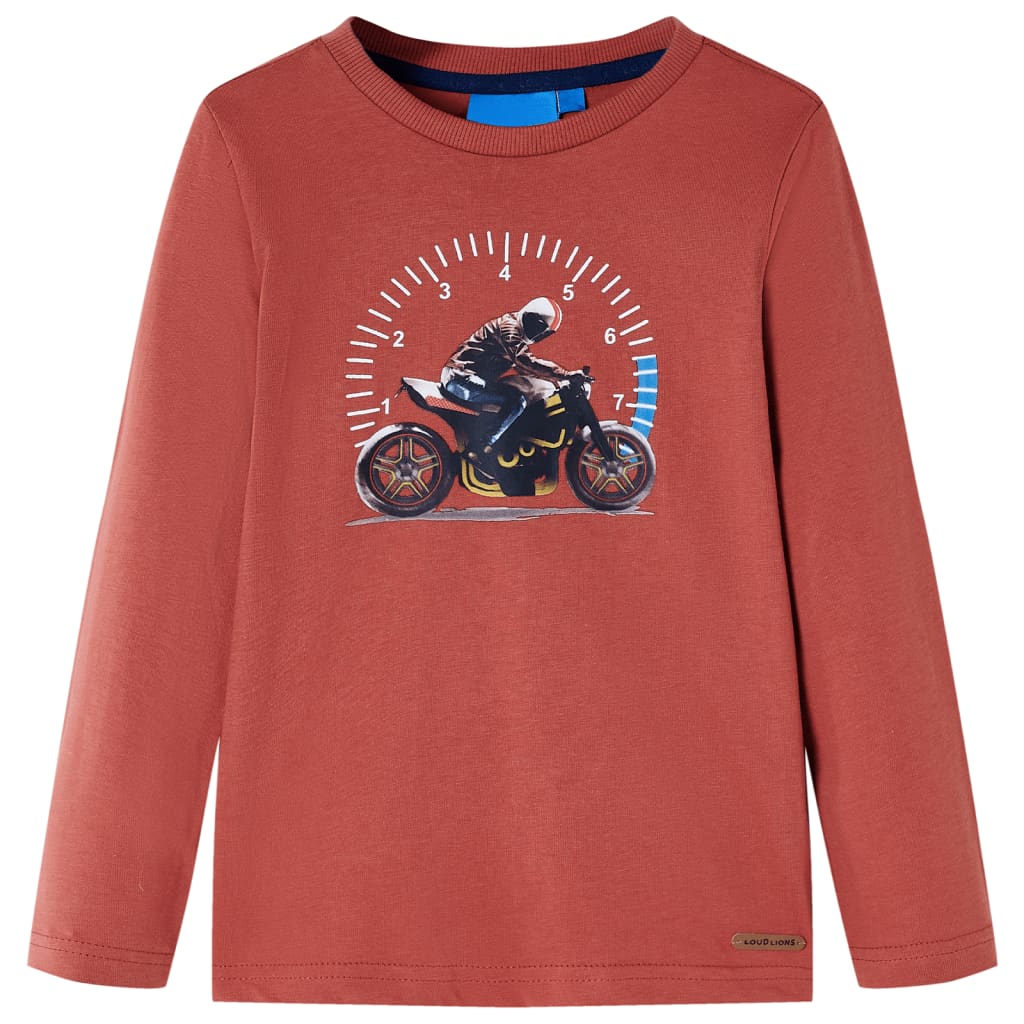 Kindershirt met lange mouwen 104 hennakleurig is nu te koop bij PeponiXL, paradijselijk wonen!