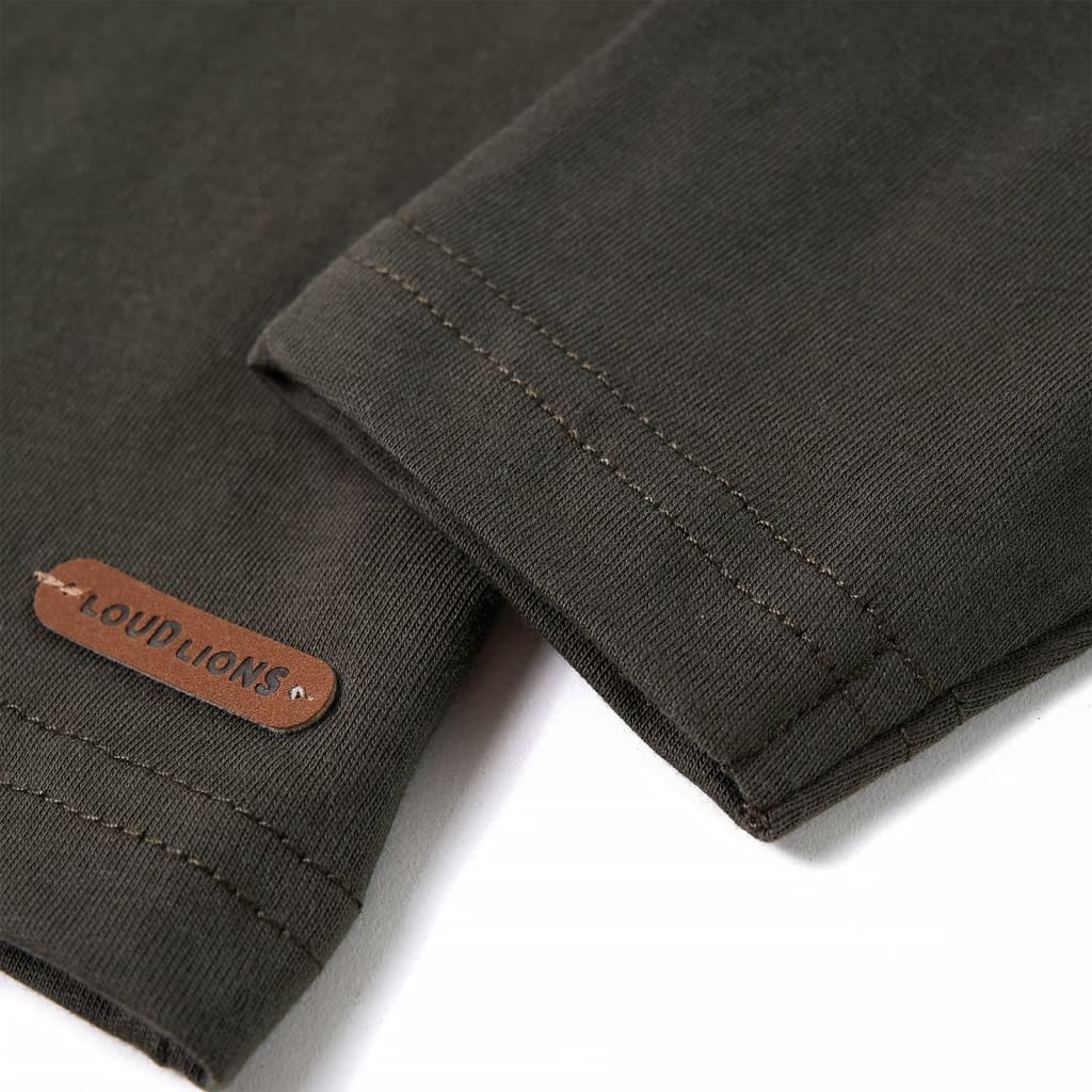 Kindershirt met lange mouwen 104 kakikleurig is nu te koop bij PeponiXL, paradijselijk wonen!