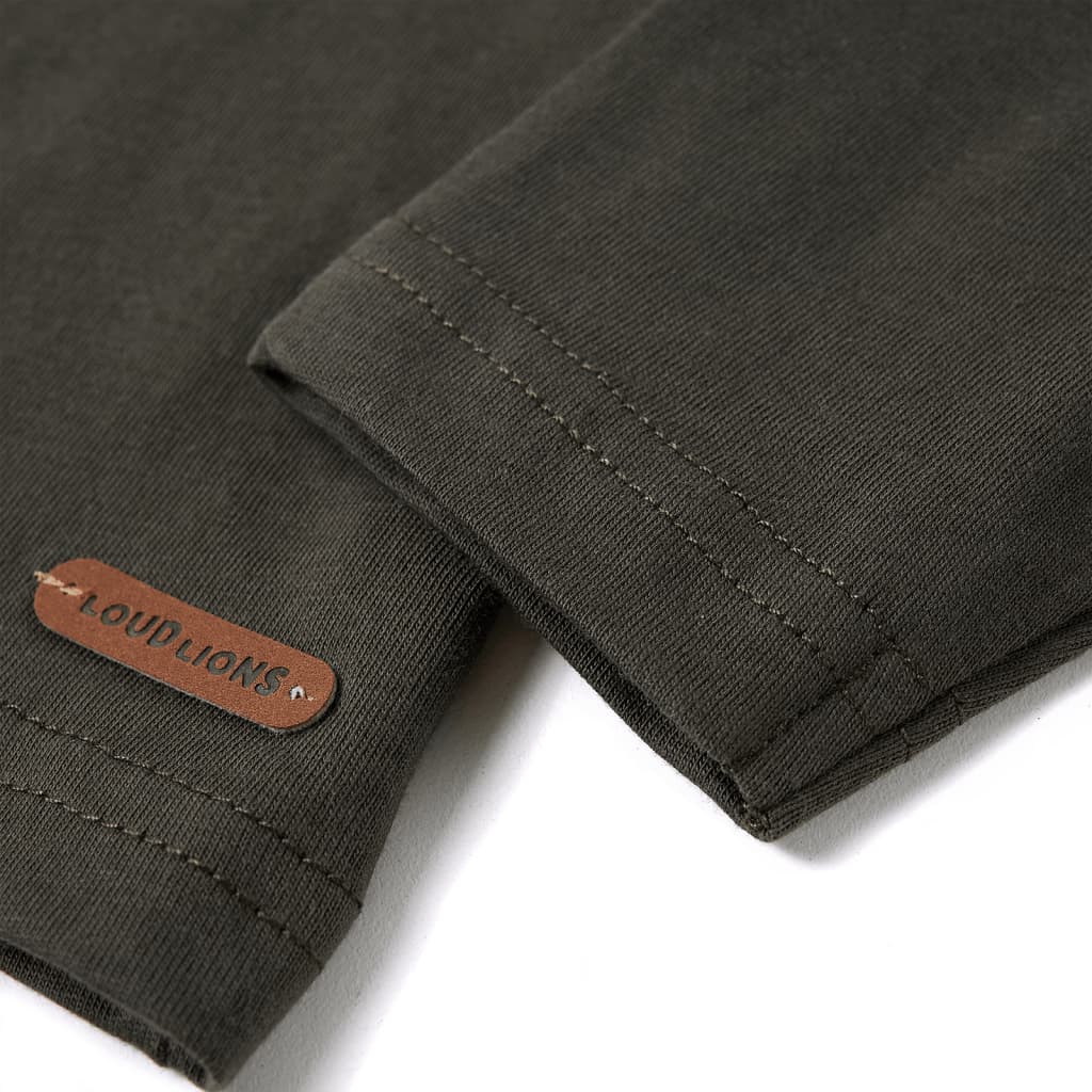 Kindershirt met lange mouwen 116 kakikleurig is nu te koop bij PeponiXL, paradijselijk wonen!