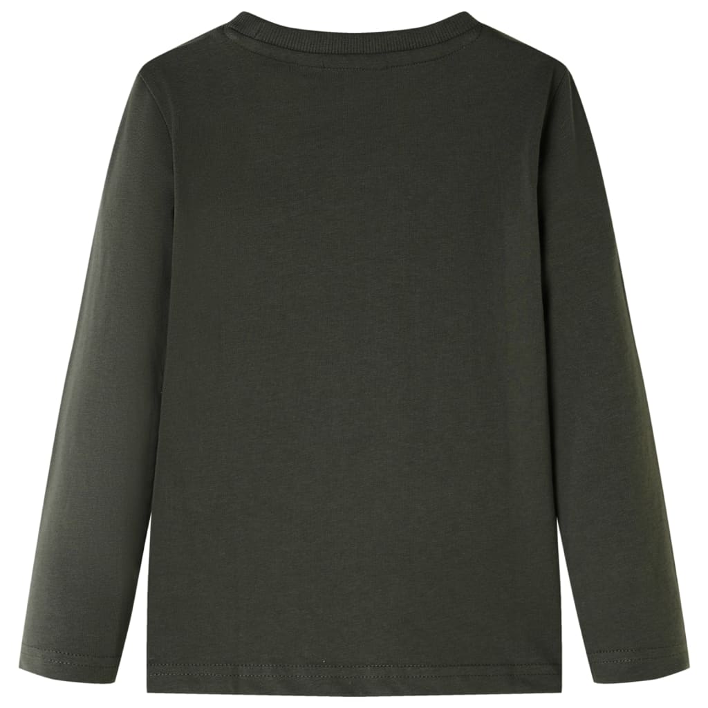 Kindershirt met lange mouwen 128 kakikleurig is nu te koop bij PeponiXL, paradijselijk wonen!
