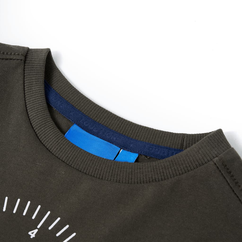 Kindershirt met lange mouwen 128 kakikleurig is nu te koop bij PeponiXL, paradijselijk wonen!
