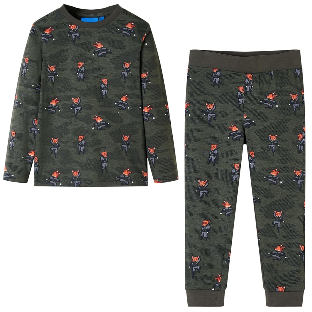 Kinderpyjama met lange mouwen 104 kakikleurig is nu te koop bij PeponiXL, paradijselijk wonen!