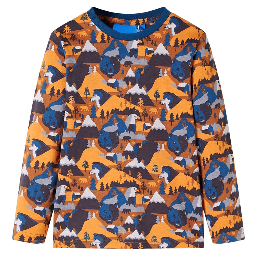 Kinderpyjama met lange mouwen 92 cognackleurig is nu te koop bij PeponiXL, paradijselijk wonen!