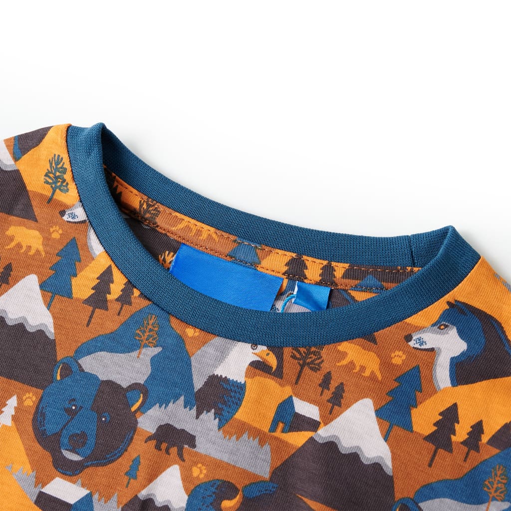 Kinderpyjama met lange mouwen 92 cognackleurig is nu te koop bij PeponiXL, paradijselijk wonen!