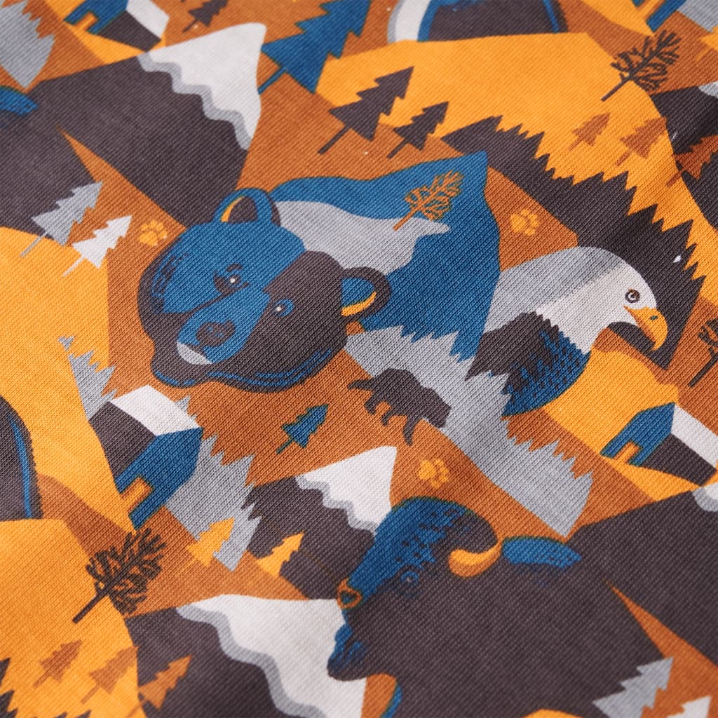 Kinderpyjama met lange mouwen 92 cognackleurig is nu te koop bij PeponiXL, paradijselijk wonen!