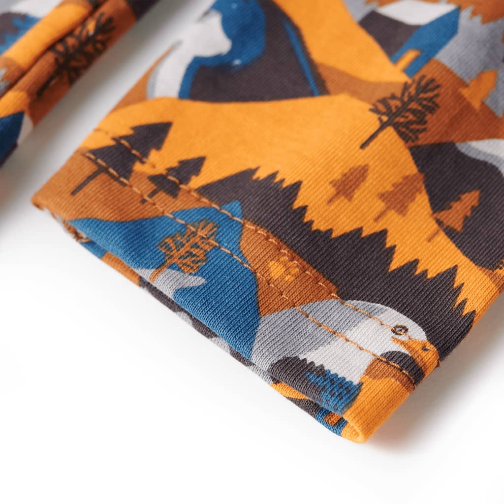 Kinderpyjama met lange mouwen 116 cognackleurig is nu te koop bij PeponiXL, paradijselijk wonen!