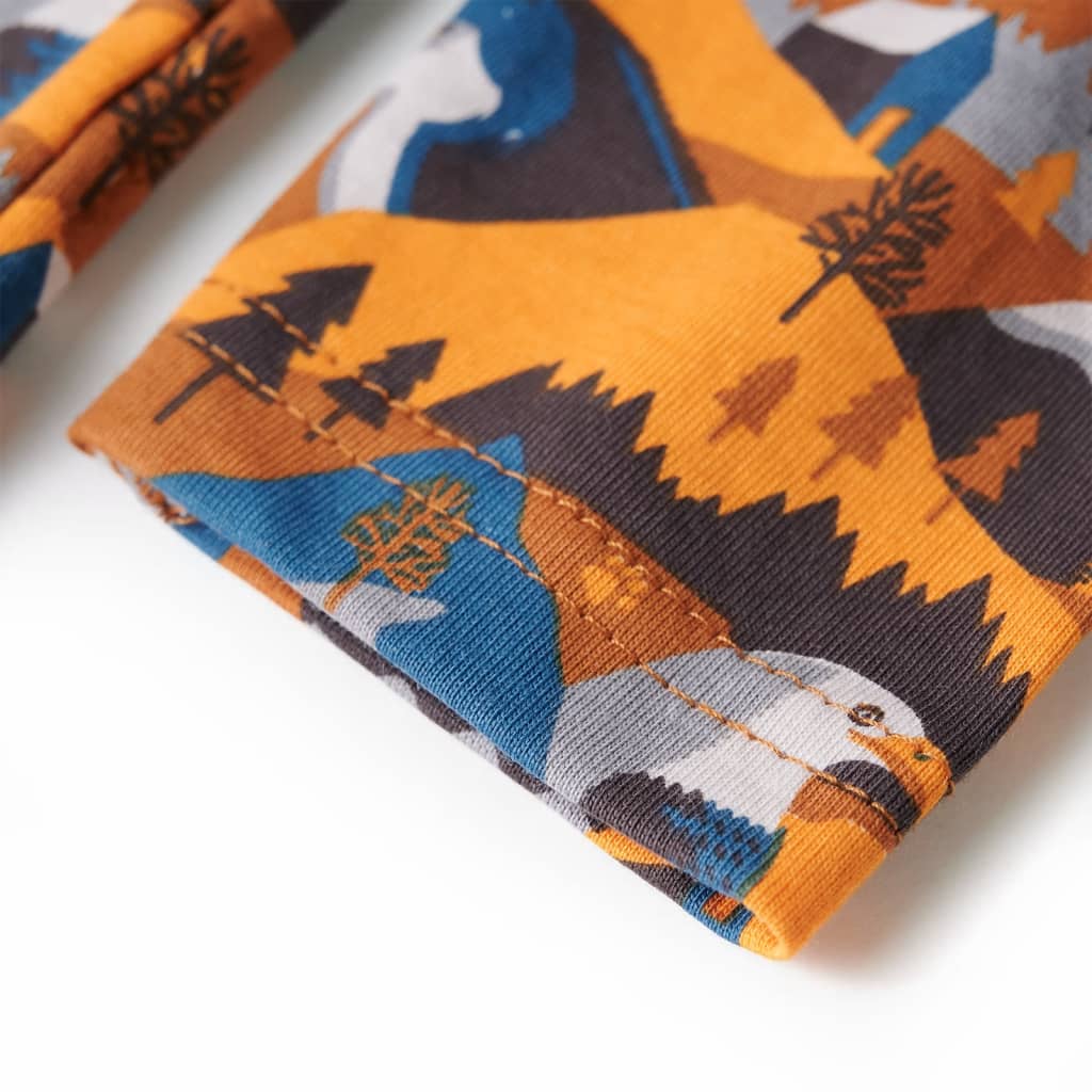 Kinderpyjama met lange mouwen 128 cognackleurig is nu te koop bij PeponiXL, paradijselijk wonen!