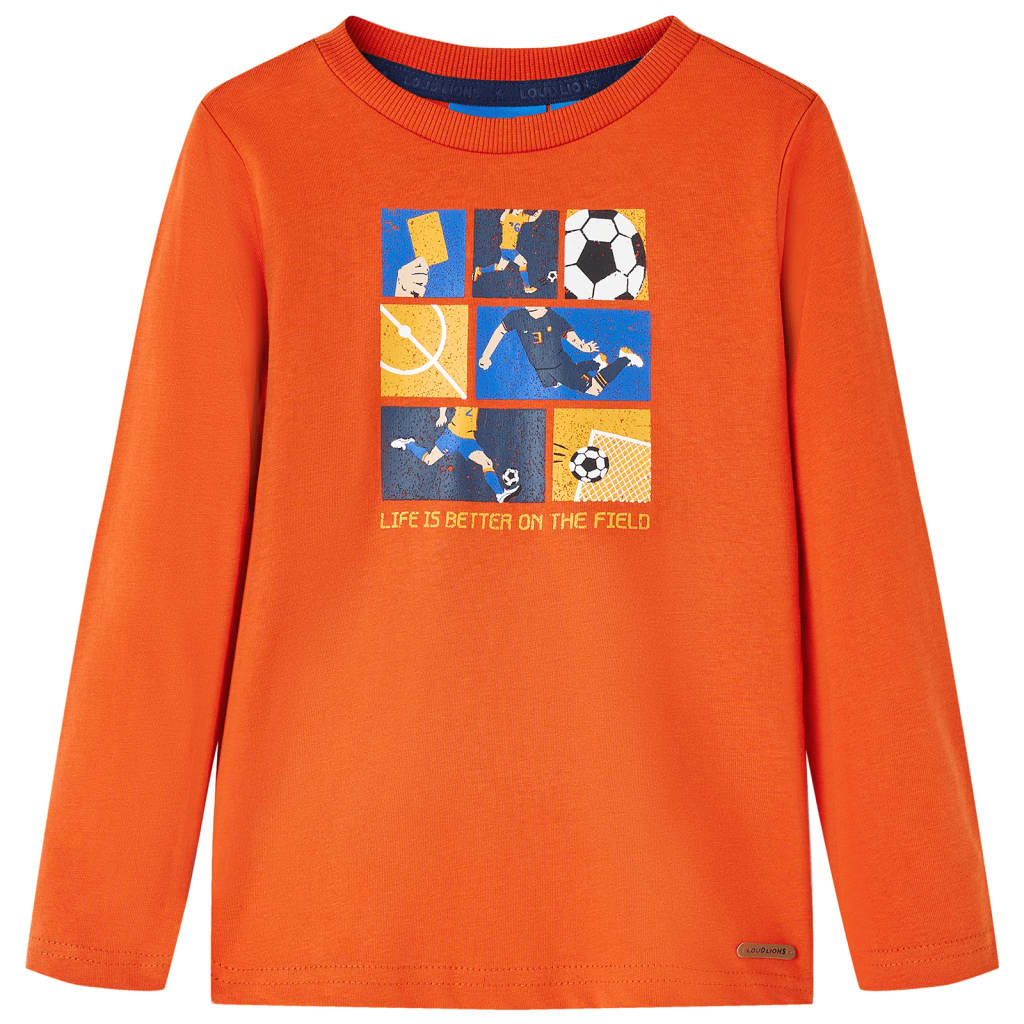 Kindershirt met lange mouwen 104 oranje is nu te koop bij PeponiXL, paradijselijk wonen!