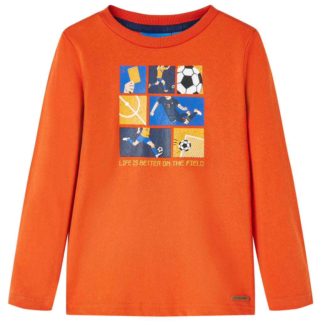 Kindershirt met lange mouwen 128 oranje is nu te koop bij PeponiXL, paradijselijk wonen!