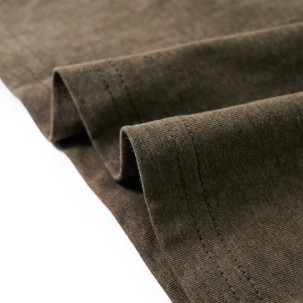 Kindershirt met lange mouwen 128 gemêleerd kakikleur is nu te koop bij PeponiXL, paradijselijk wonen!