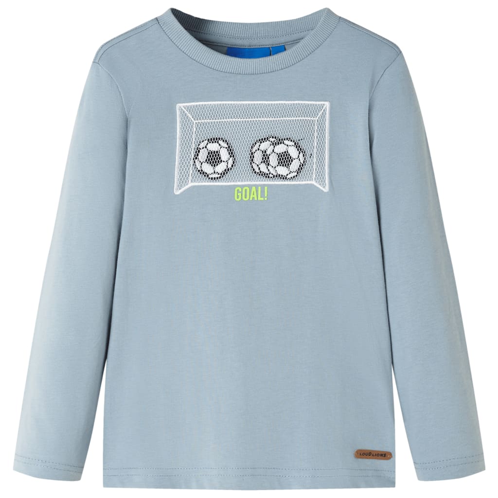 Kindershirt met lange mouwen 116 lichtblauw is nu te koop bij PeponiXL, paradijselijk wonen!