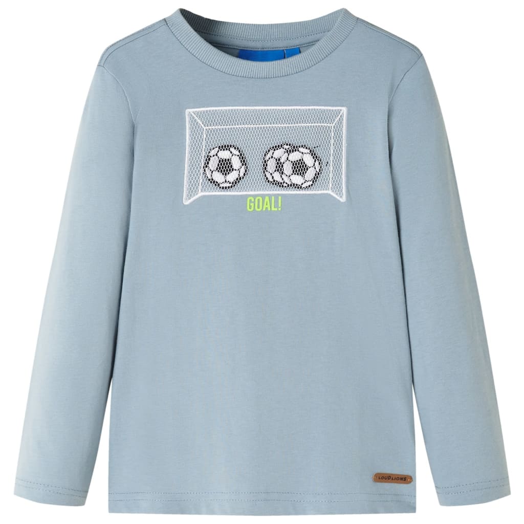 Kindershirt met lange mouwen 128 lichtblauw is nu te koop bij PeponiXL, paradijselijk wonen!