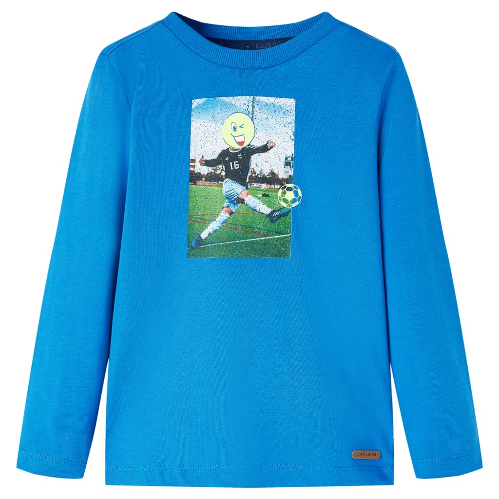 Kindershirt met lange mouwen 116 kobaltblauw is nu te koop bij PeponiXL, paradijselijk wonen!