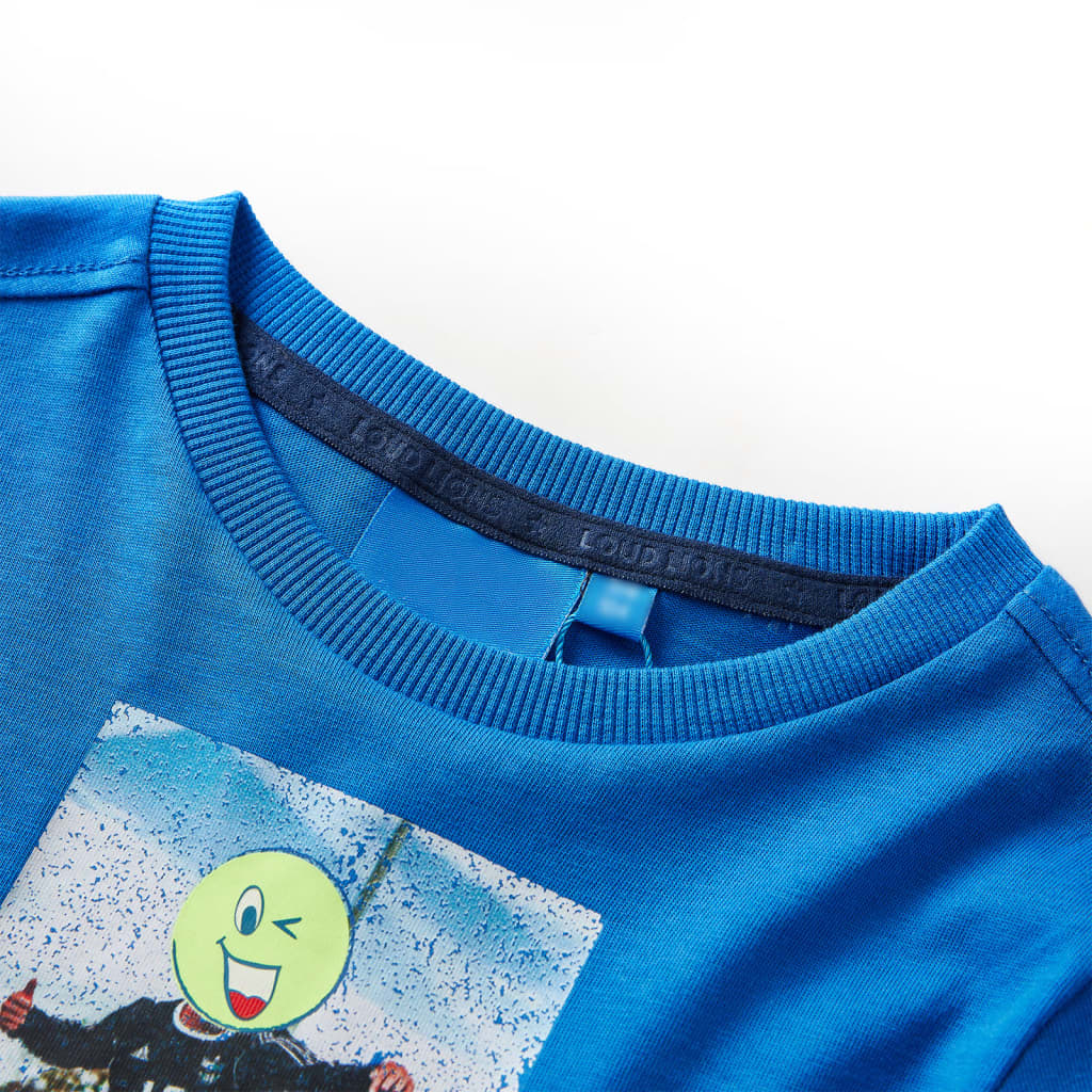 Kindershirt met lange mouwen 116 kobaltblauw is nu te koop bij PeponiXL, paradijselijk wonen!
