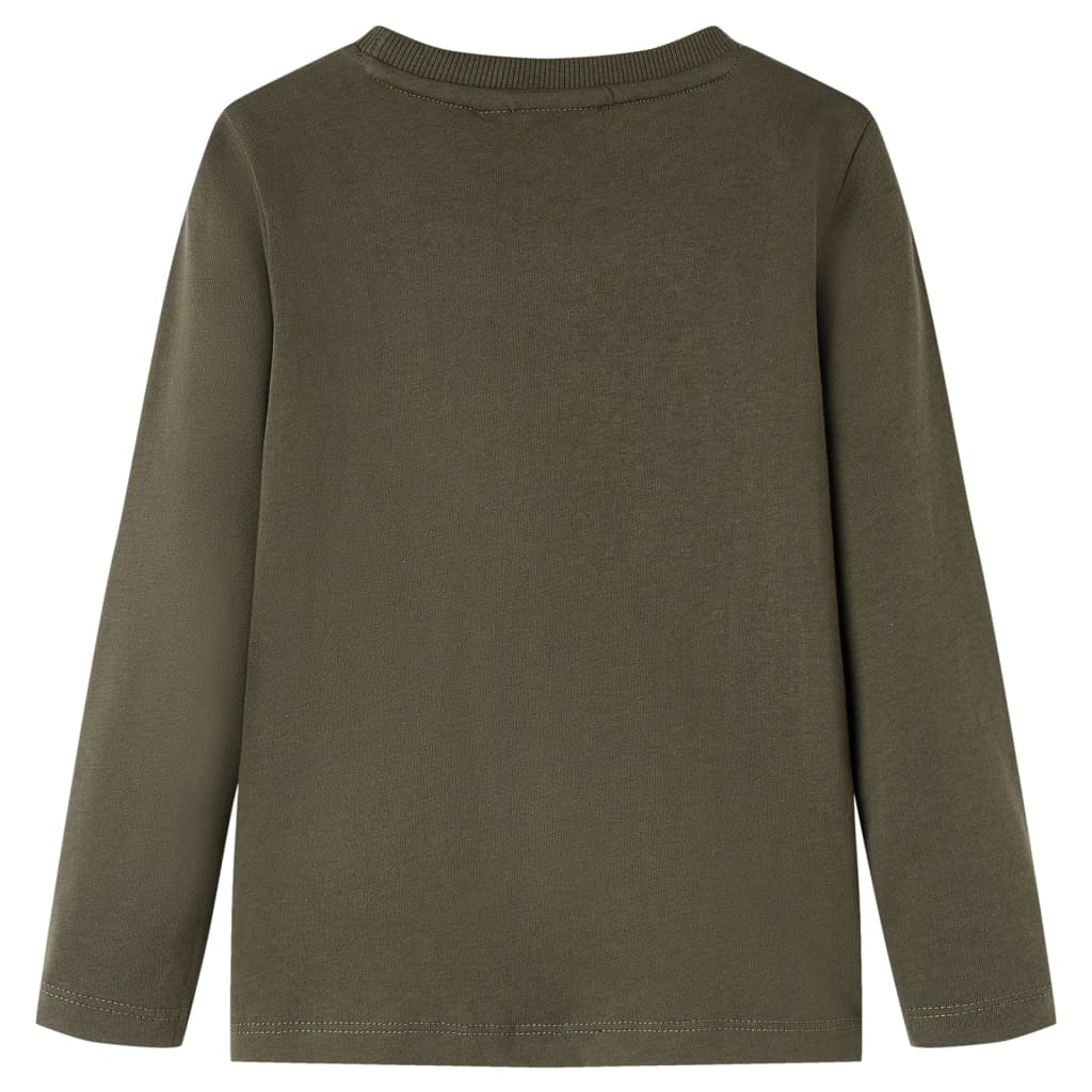 Kindershirt met lange mouwen 128 kakikleurig is nu te koop bij PeponiXL, paradijselijk wonen!