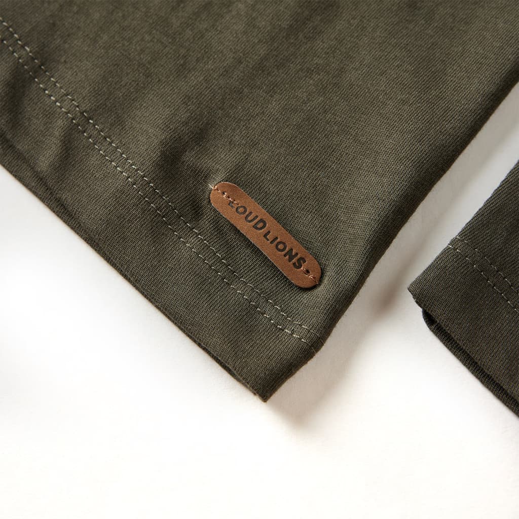 Kindershirt met lange mouwen 140 kakikleurig is nu te koop bij PeponiXL, paradijselijk wonen!