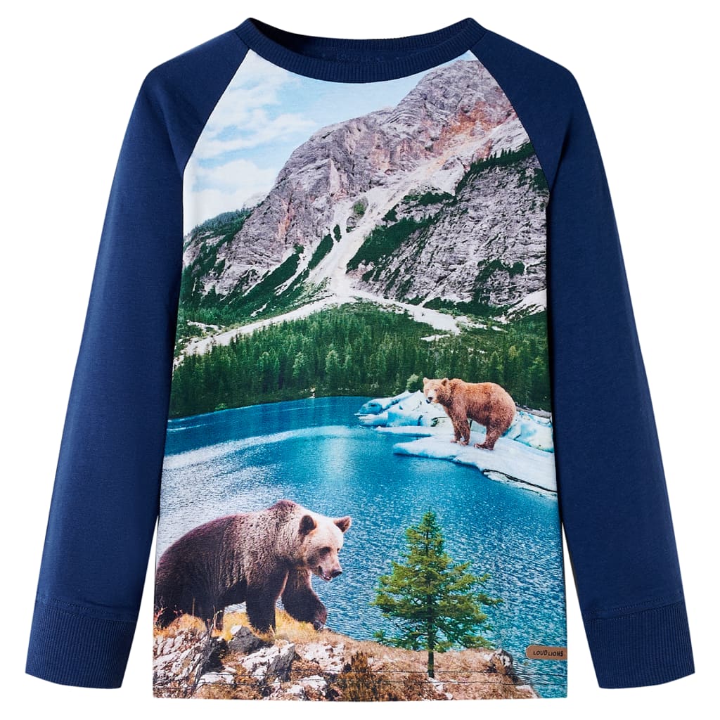 Kindershirt met lange mouwen 116 marineblauw is nu te koop bij PeponiXL, paradijselijk wonen!