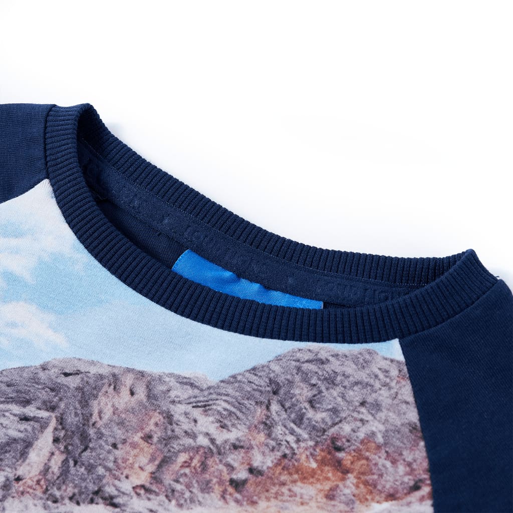 Kindershirt met lange mouwen 128 marineblauw is nu te koop bij PeponiXL, paradijselijk wonen!