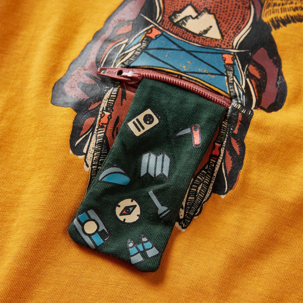 Kindershirt met lange mouwen 128 okerkleurig is nu te koop bij PeponiXL, paradijselijk wonen!