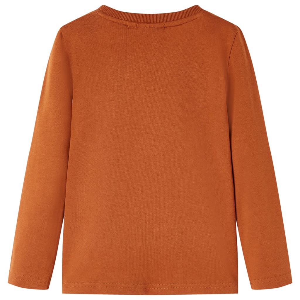 Kindershirt met lange mouwen 116 oranjebruin is nu te koop bij PeponiXL, paradijselijk wonen!