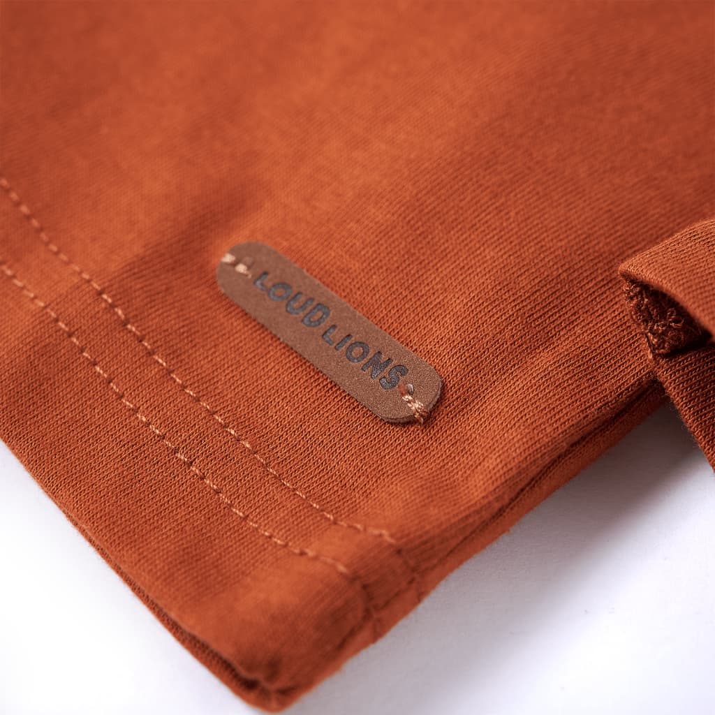 Kindershirt met lange mouwen 116 oranjebruin is nu te koop bij PeponiXL, paradijselijk wonen!