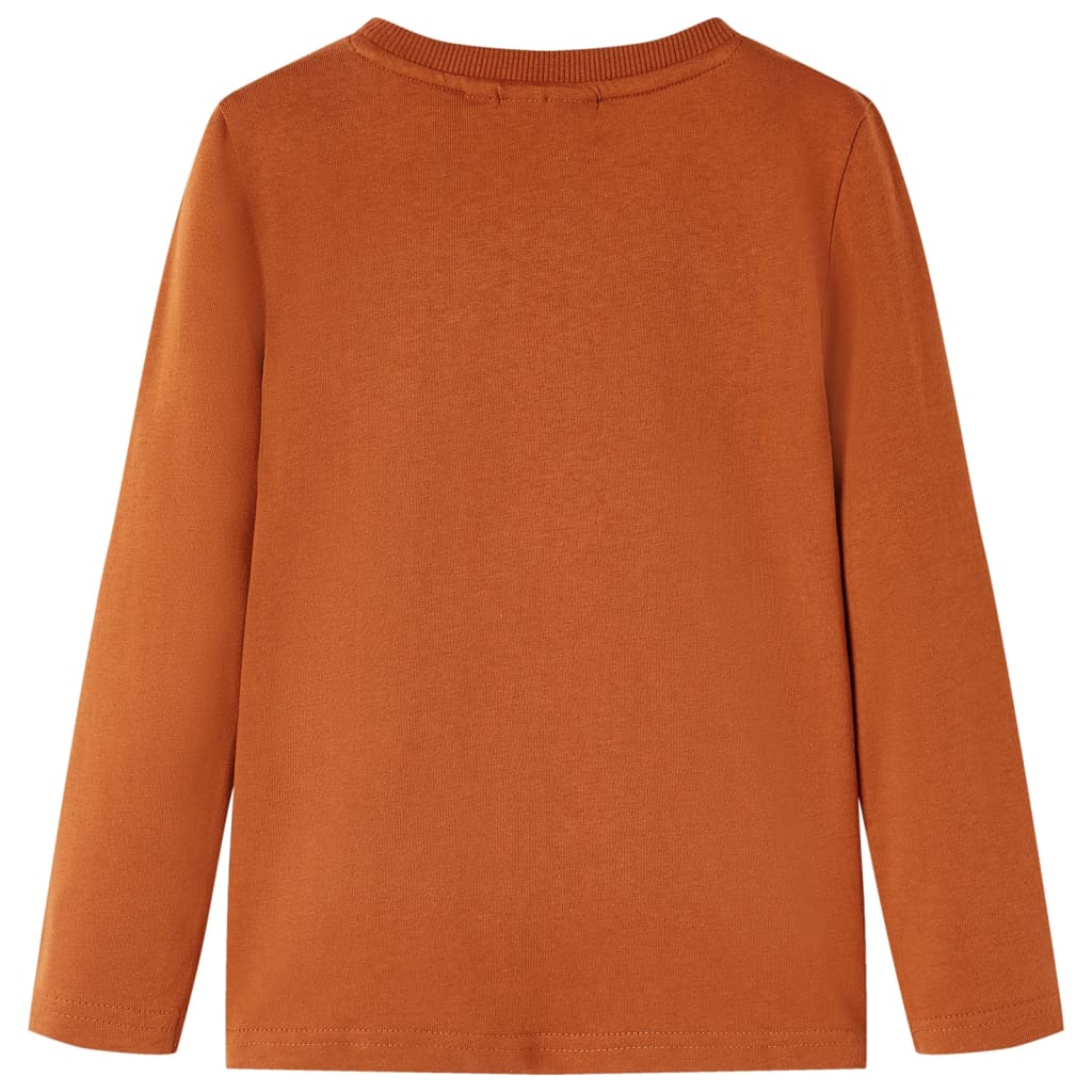 Kindershirt met lange mouwen 128 oranjebruin is nu te koop bij PeponiXL, paradijselijk wonen!