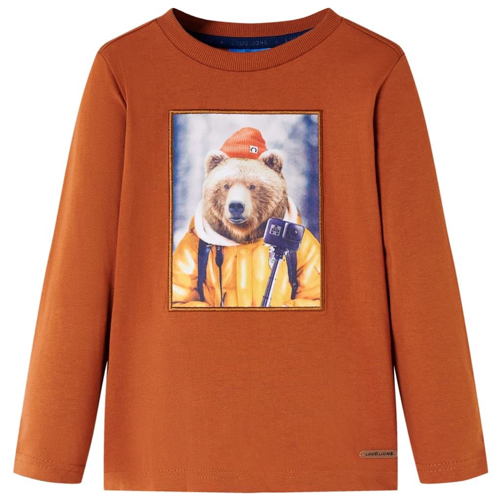 Kindershirt met lange mouwen 140 oranjebruin is nu te koop bij PeponiXL, paradijselijk wonen!