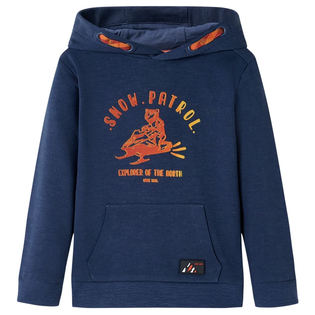 Kindertrui met capuchon 92 gemêleerd marineblauw en oranje is nu te koop bij PeponiXL, paradijselijk wonen!