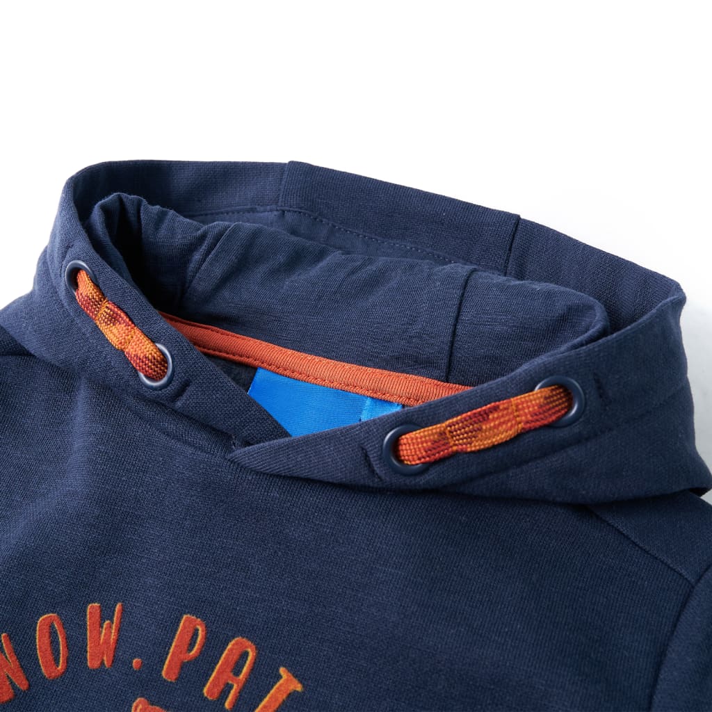 Kindertrui met capuchon 92 gemêleerd marineblauw en oranje is nu te koop bij PeponiXL, paradijselijk wonen!